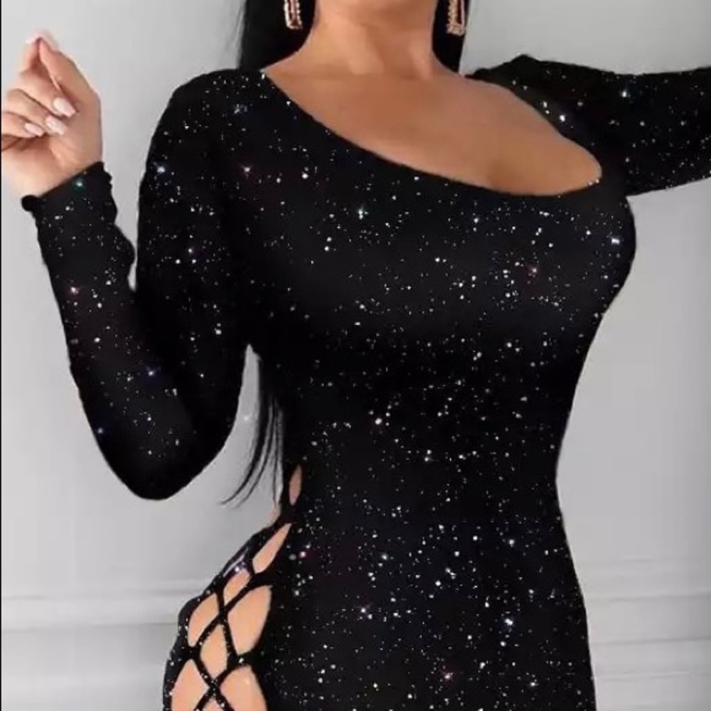 Women’s Sexy Style Bling Glitter Mini Dress